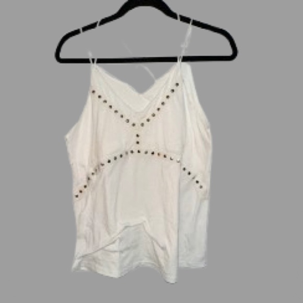 White Studded Women's Top - Size M